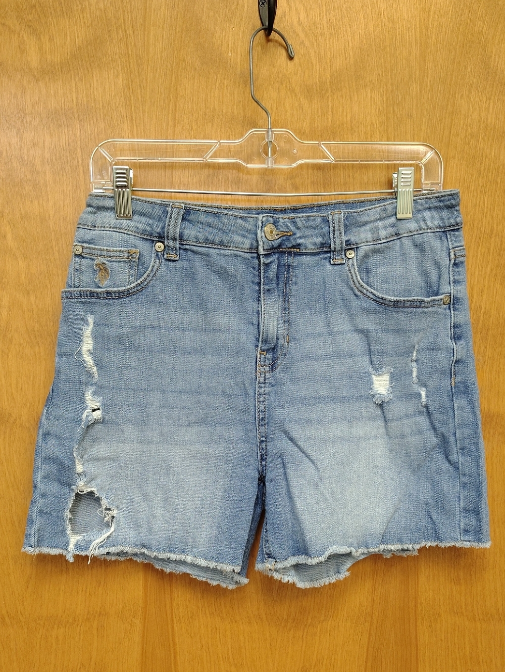 U.S. Polo Assn. Light Blue Distressed Denim Shorts